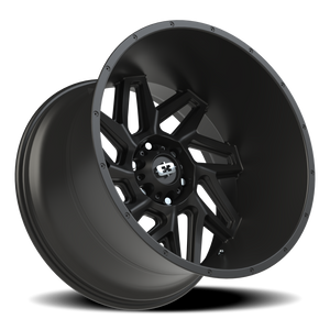 Vision Wheel 361 Satin Black 22x14 -76 6x139.7mm 106.2mm - Wheelwiz