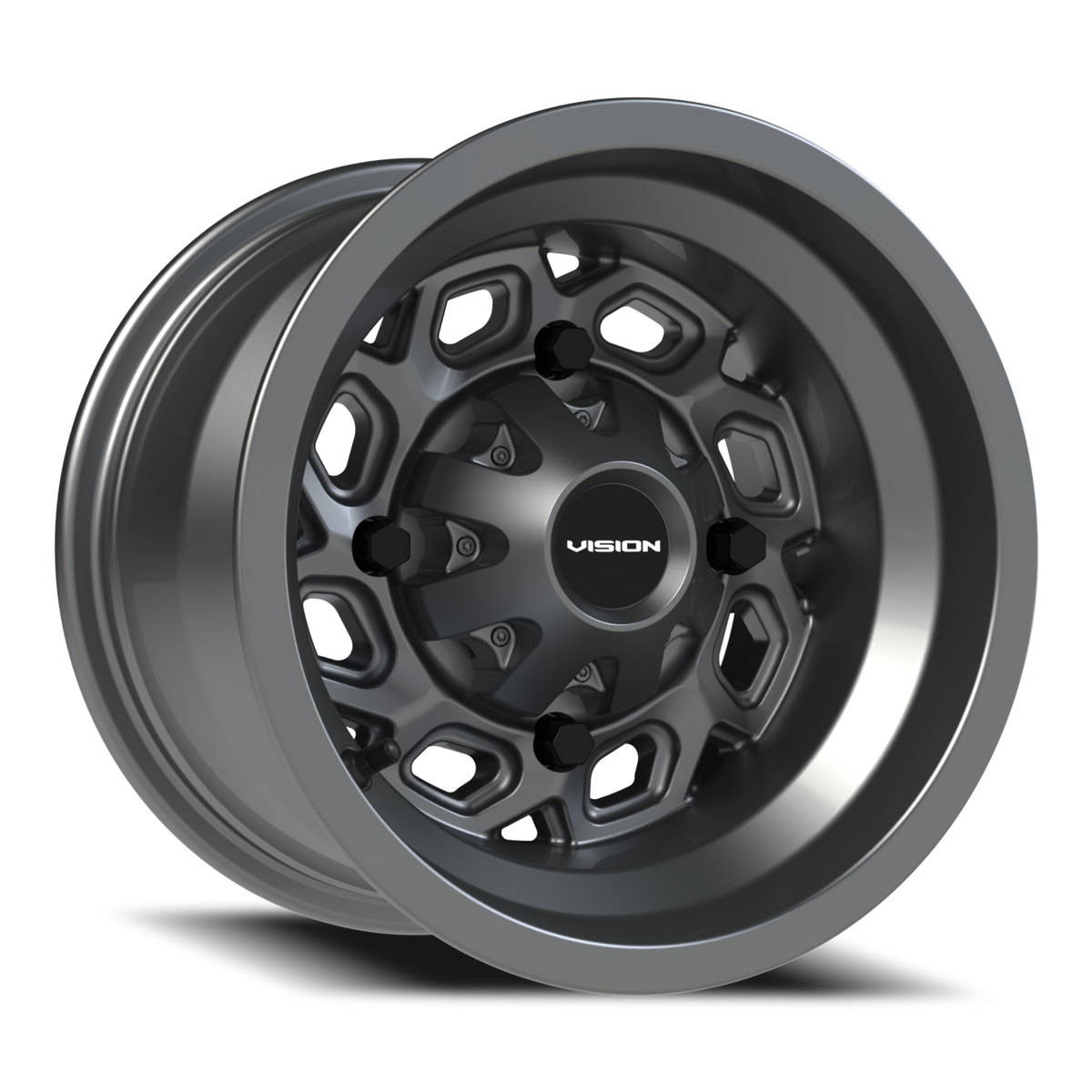 Vision Wheel 361 Gunmetal 12x8 -10 4x156mm 131.1mm - Wheelwiz