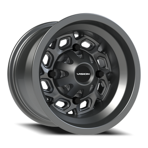 Vision Wheel 361 Gunmetal 12x8 -10 4x156mm 131.1mm - Wheelwiz