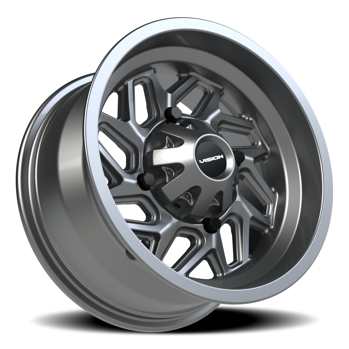 Vision Wheel 361 Gunmetal 14x7 +3 4x110mm 86mm - Wheelwiz