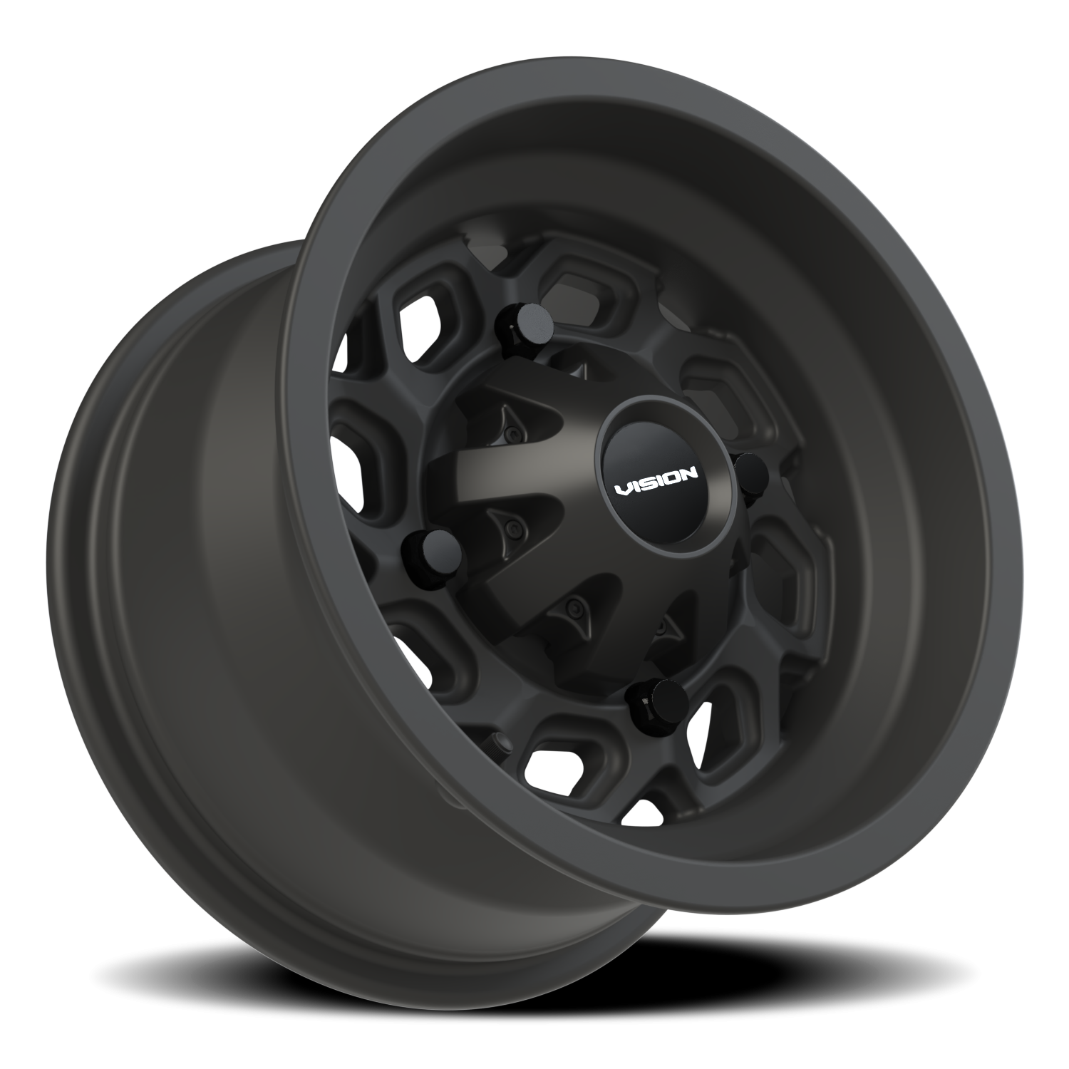 Vision Wheel 361 Matte Black 12x7 +3 4x110mm 86mm - Wheelwiz