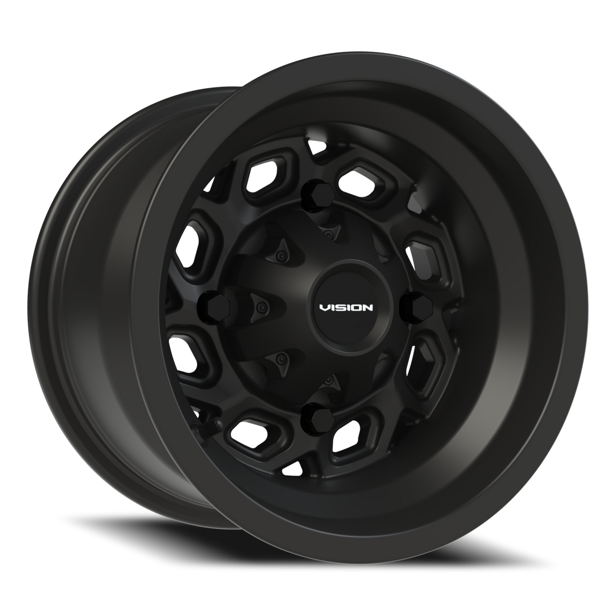 Vision Wheel 361 Matte Black 12x8 -10 4x136mm 110.5mm - Wheelwiz