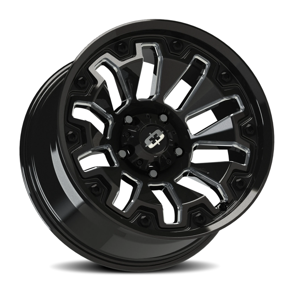 Vision Wheel 362 Gloss Black Milled Spoke with Black Bolt Inserts 18x9 +12 5x114.3mm 83mm - Wheelwiz