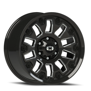 Vision Wheel 362 Gloss Black Milled Spoke with Black Bolt Inserts 18x9 -12 6x139.7mm 106.2mm - Wheelwiz