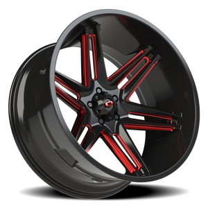 Vision Wheel 363 Gloss Black Milled Spoke with Red Tint 24x12 -51 5x127mm 78.1mm - Wheelwiz