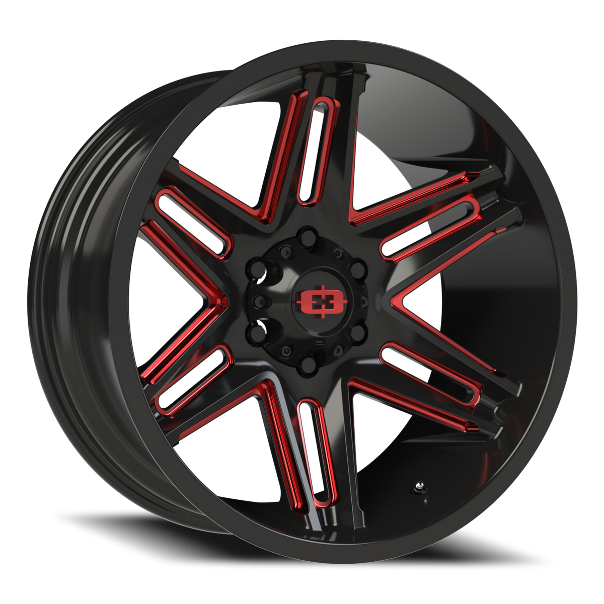 Vision Wheel 363 Gloss Black Milled Spoke with Red Tint 20x10 -25 6x135mm 87.1mm - Wheelwiz