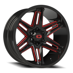 Vision Wheel 363 Gloss Black Milled Spoke with Red Tint 20x10 -25 6x135mm 87.1mm - Wheelwiz