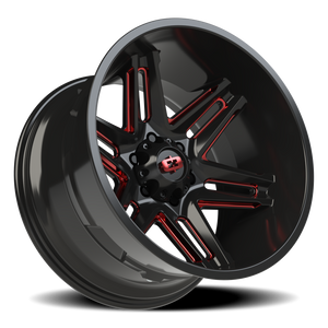 Vision Wheel 363 Gloss Black Milled Spoke with Red Tint 20x12 -51 6x135mm 87.1mm - Wheelwiz