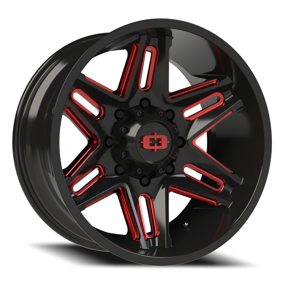 Vision Wheel 363 Gloss Black Milled Spoke with Red Tint 20x10 -25 8x170mm 125.2mm - Wheelwiz
