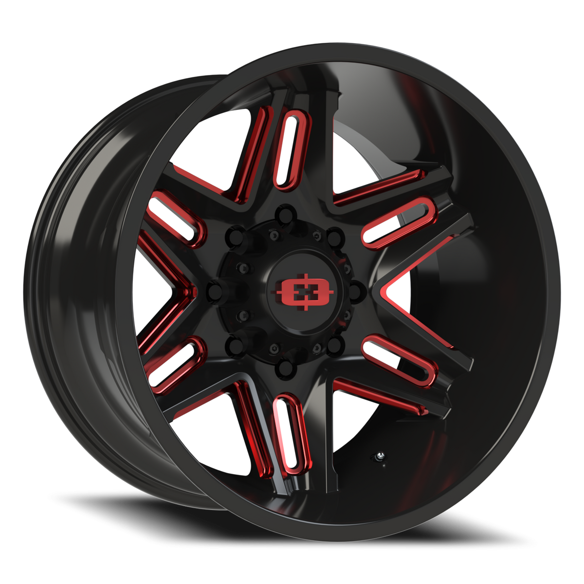 Vision Wheel 363 Gloss Black Milled Spoke with Red Tint 20x12 -51 8x170mm 125.2mm - Wheelwiz