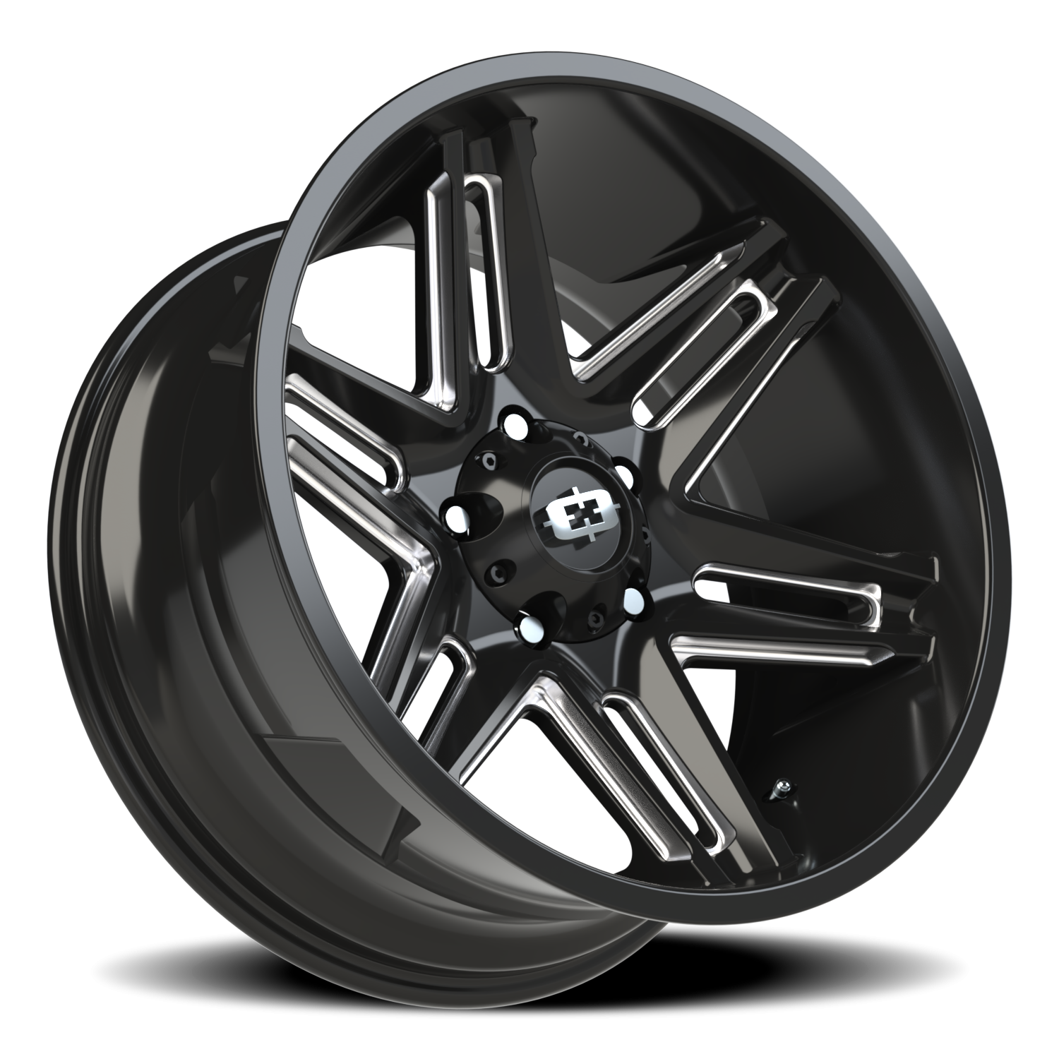 Vision Wheel 363 Gloss Black Milled Spoke 20x10 -25 5x150mm 110.2mm - Wheelwiz