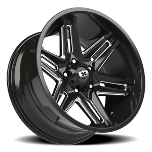 Vision Wheel 363 Gloss Black Milled Spoke 20x10 -25 5x150mm 110.2mm - Wheelwiz