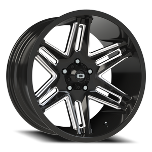 Vision Wheel 363 Gloss Black Milled Spoke 20x10 -25 5x127mm 78.1mm - Wheelwiz
