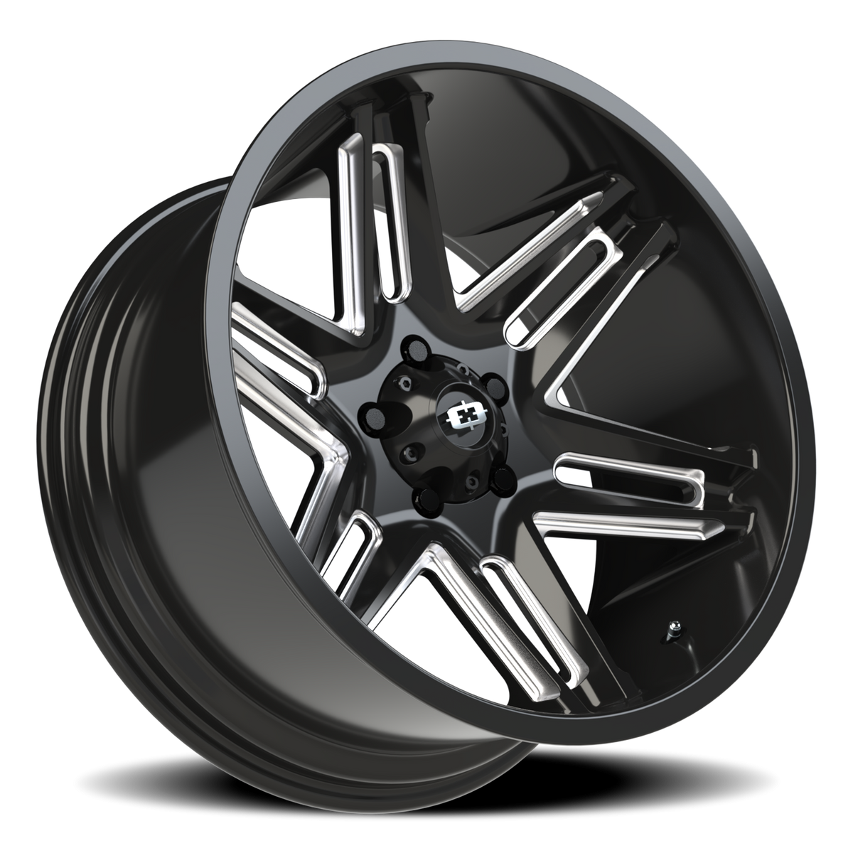 Vision Wheel 363 Gloss Black Milled Spoke 20x10 -25 5x127mm 78.1mm - Wheelwiz