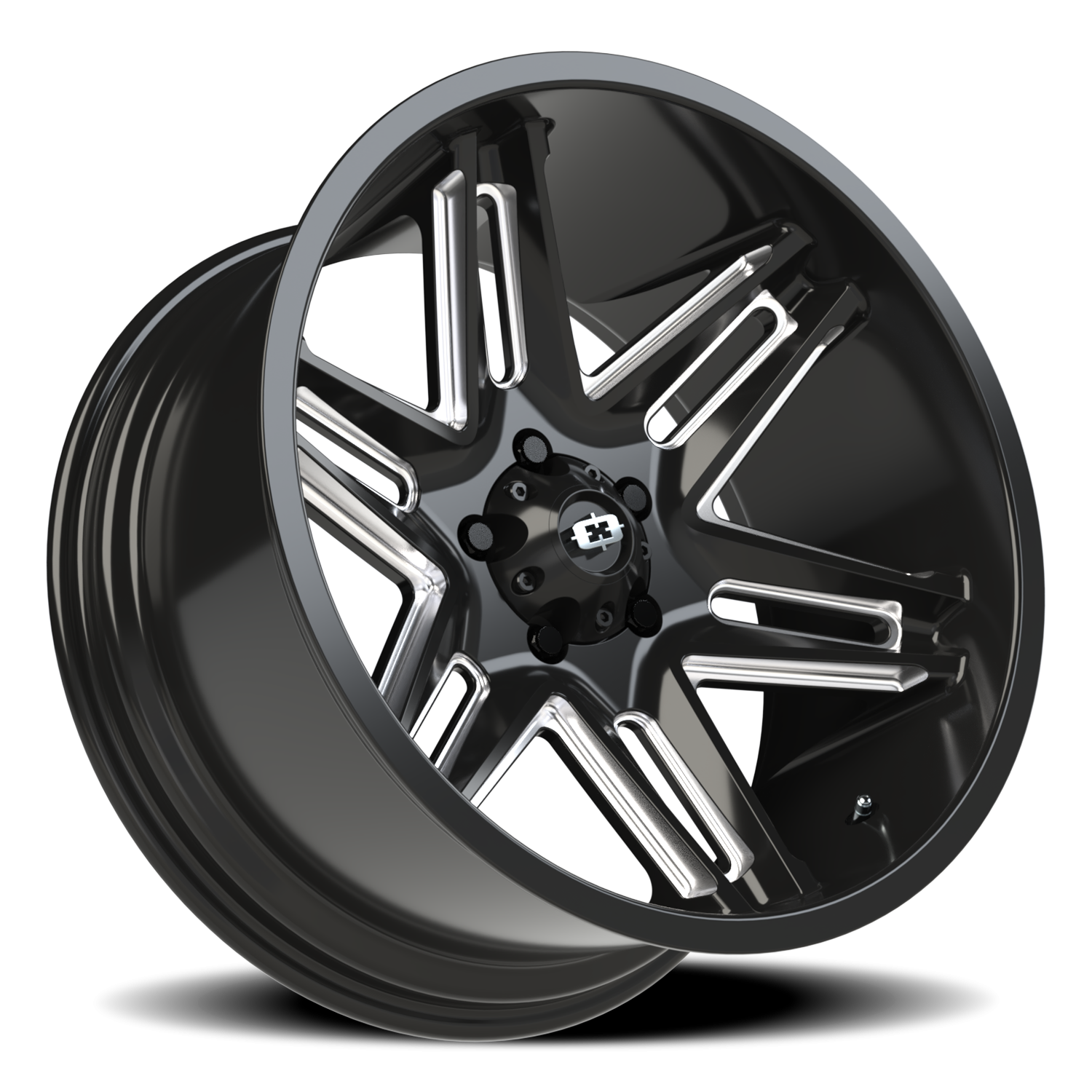 Vision Wheel 363 Gloss Black Milled Spoke 20x10 -25 5x127mm 78.1mm - Wheelwiz