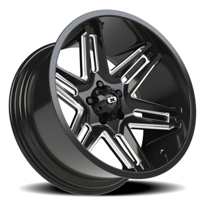 Vision Wheel 363 Gloss Black Milled Spoke 20x10 -25 5x127mm 78.1mm - Wheelwiz