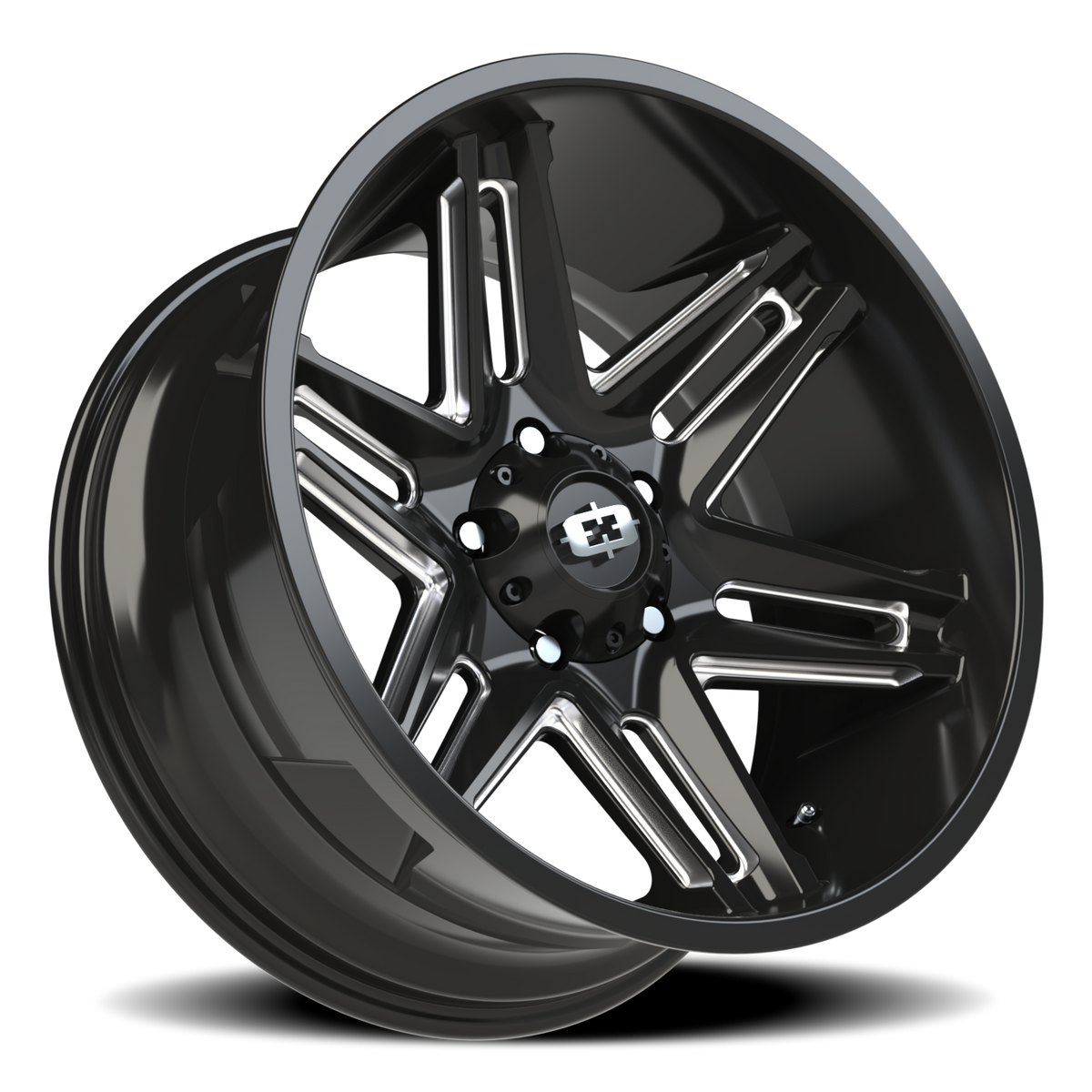 Vision Wheel 363 Gloss Black Milled Spoke 20x10 -25 5x139.7mm 108mm - Wheelwiz