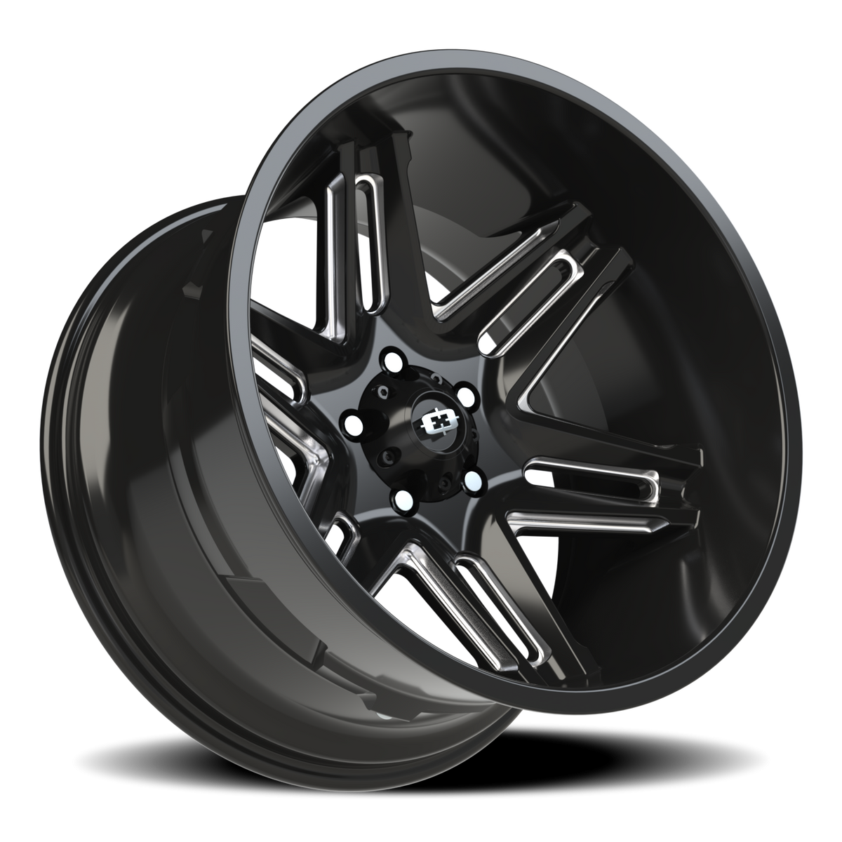Vision Wheel 363 Gloss Black Milled Spoke 20x12 -51 5x127mm 78.1mm - Wheelwiz