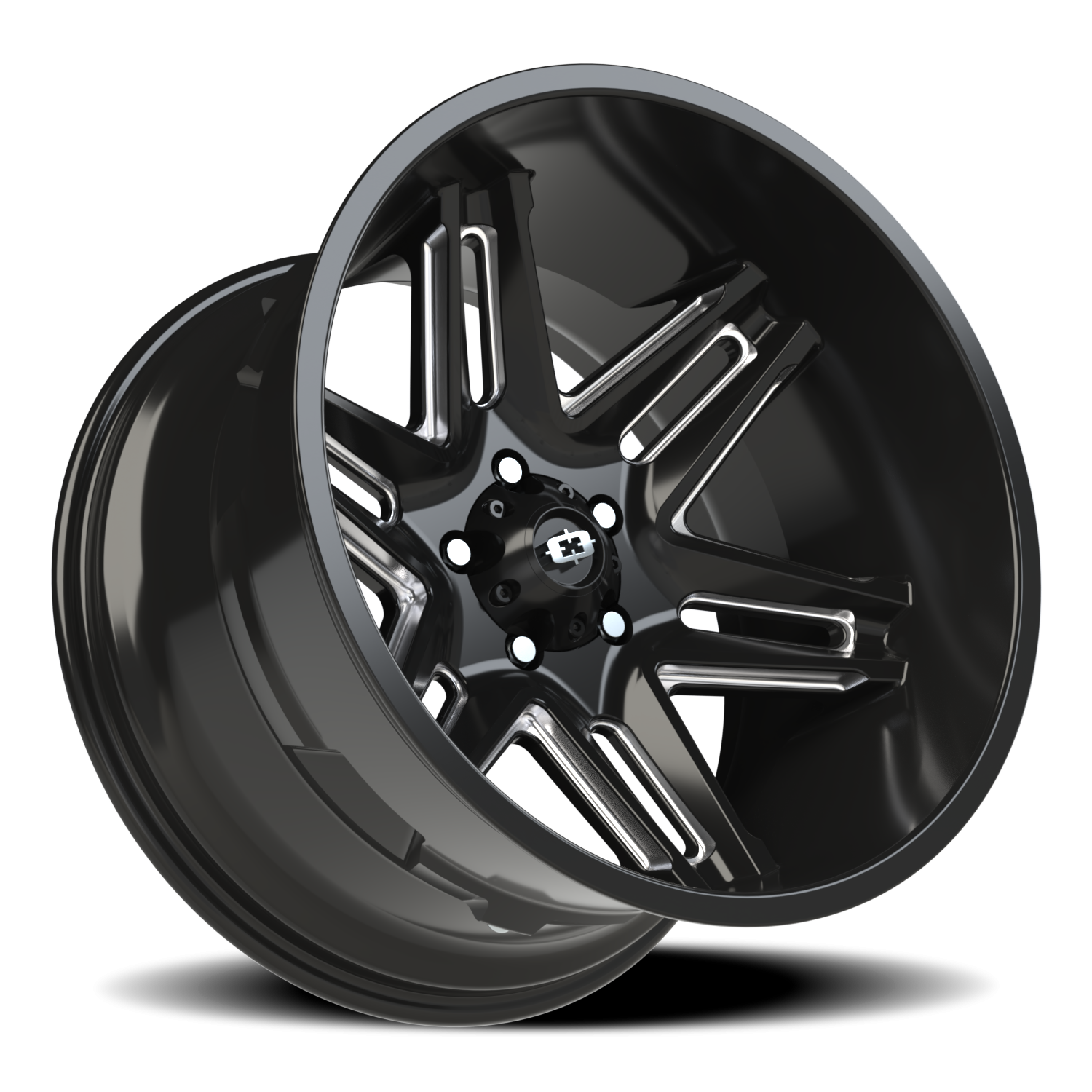 Vision Wheel 363 Gloss Black Milled Spoke 20x12 -51 5x127mm 78.1mm - Wheelwiz