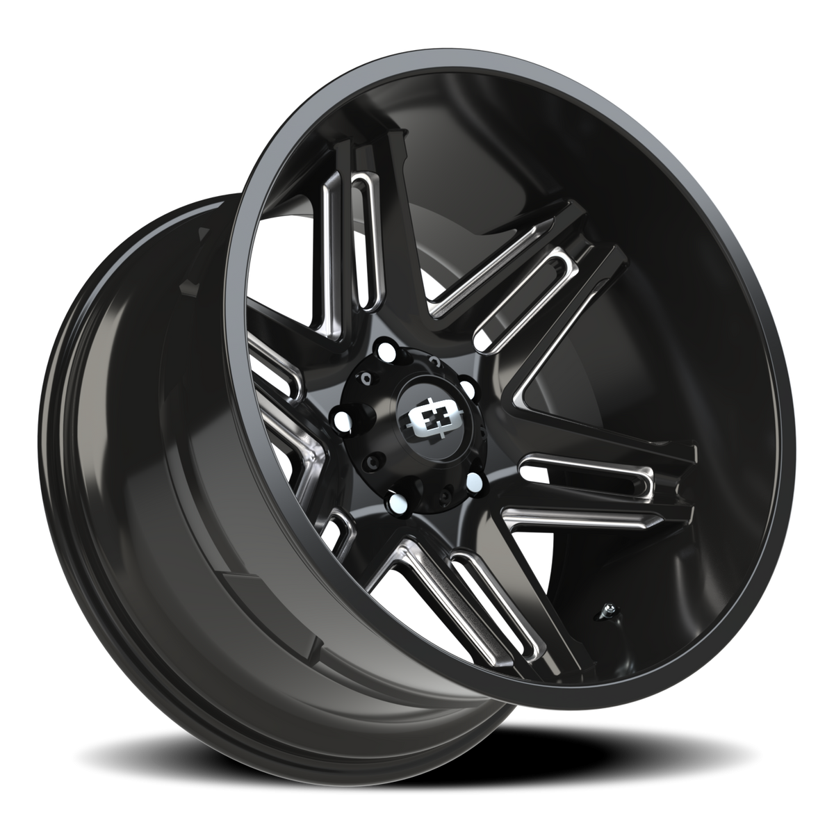 Vision Wheel 363 Gloss Black Milled Spoke 20x12 -51 5x139.7mm 108mm - Wheelwiz