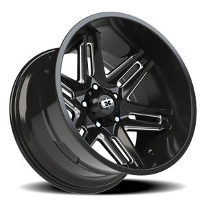 Vision Wheel 363 Gloss Black Milled Spoke 20x12 -51 5x139.7mm 108mm - Wheelwiz