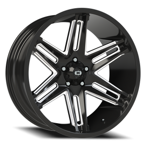 Vision Wheel 363 Gloss Black Milled Spoke 22x10 -19 5x127mm 78.1mm - Wheelwiz