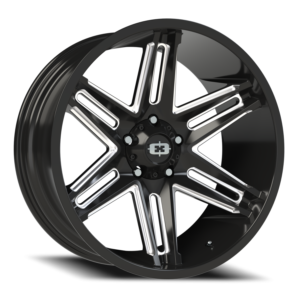 Vision Wheel 363 Gloss Black Milled Spoke 22x10 -19 5x139.7mm 108mm - Wheelwiz