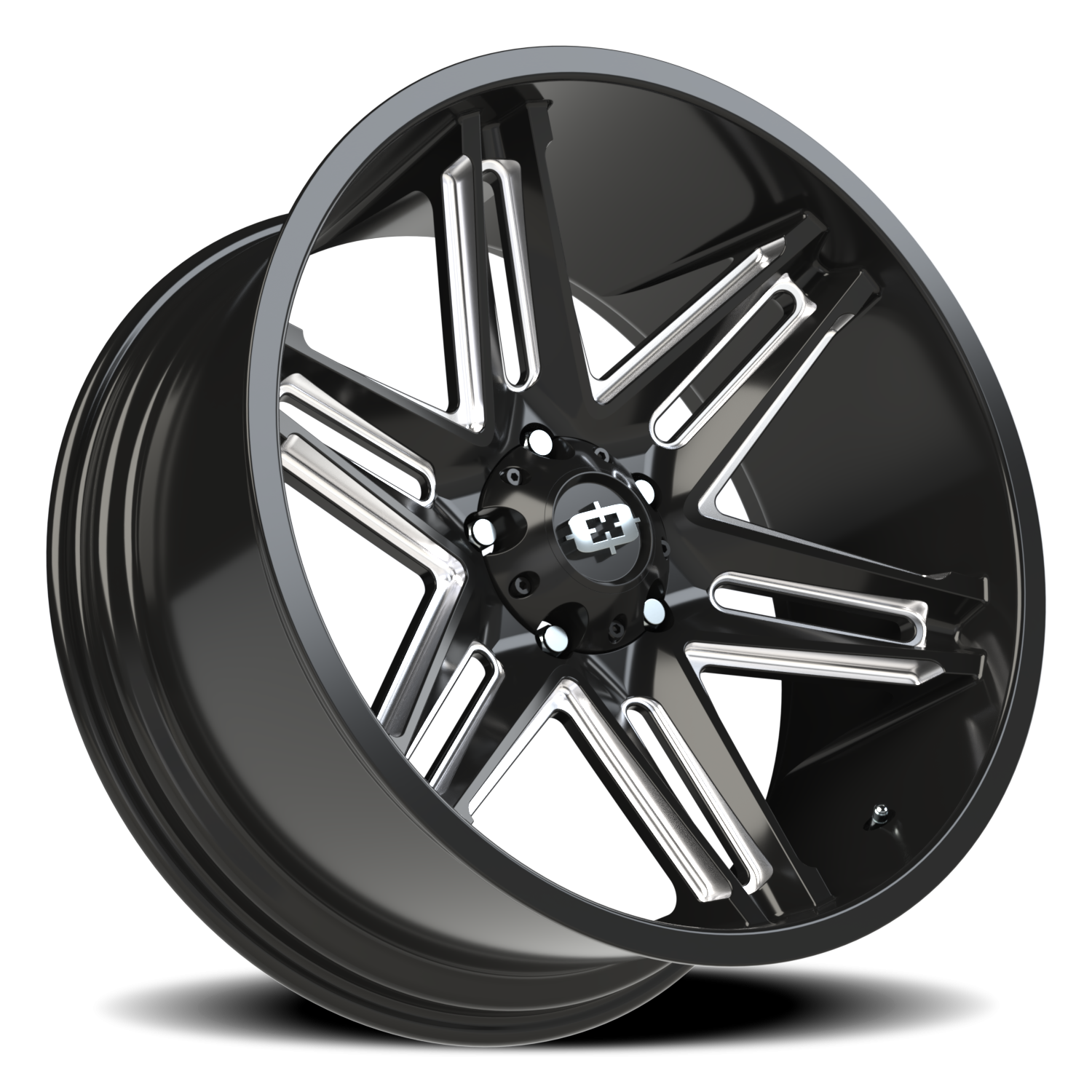 Vision Wheel 363 Gloss Black Milled Spoke 22x10 -19 5x139.7mm 108mm - Wheelwiz