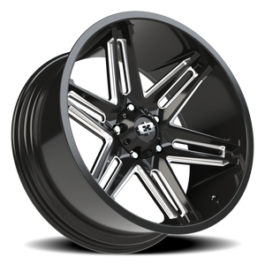Vision Wheel 363 Gloss Black Milled Spoke 22x10 -19 5x139.7mm 108mm - Wheelwiz