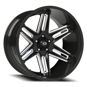 Vision Wheel 363 Gloss Black Milled Spoke 22x12 -51 5x127mm 78.1mm - Wheelwiz