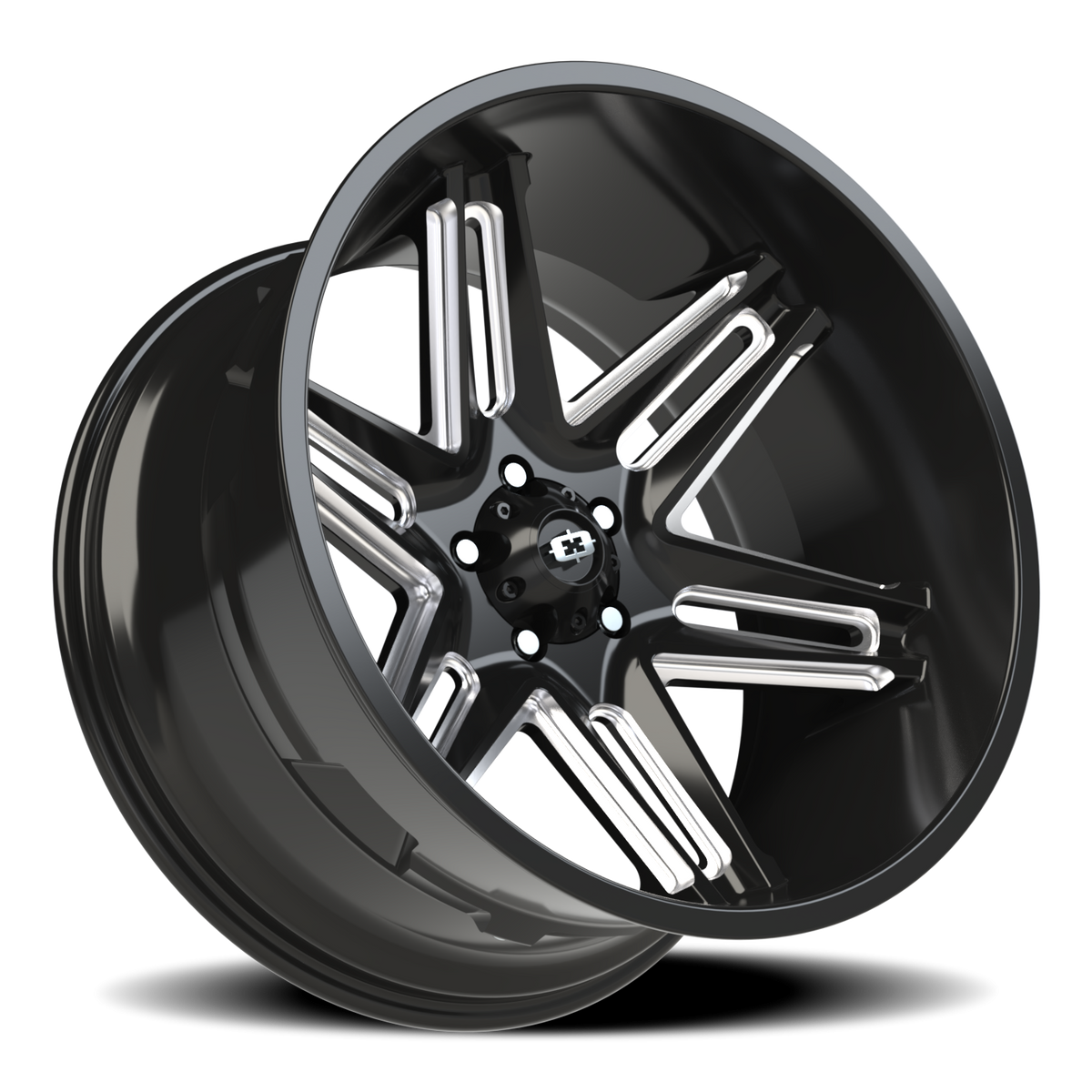 Vision Wheel 363 Gloss Black Milled Spoke 22x12 -51 5x127mm 78.1mm - Wheelwiz