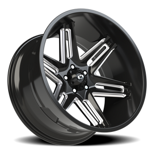 Vision Wheel 363 Gloss Black Milled Spoke 22x12 -51 5x127mm 78.1mm - Wheelwiz