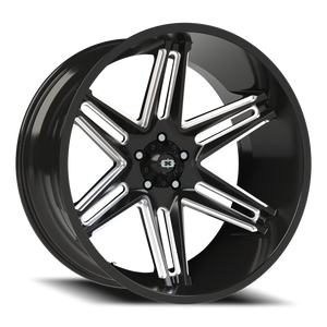 Vision Wheel 363 Gloss Black Milled Spoke 24x12 -51 5x127mm 78.1mm - Wheelwiz