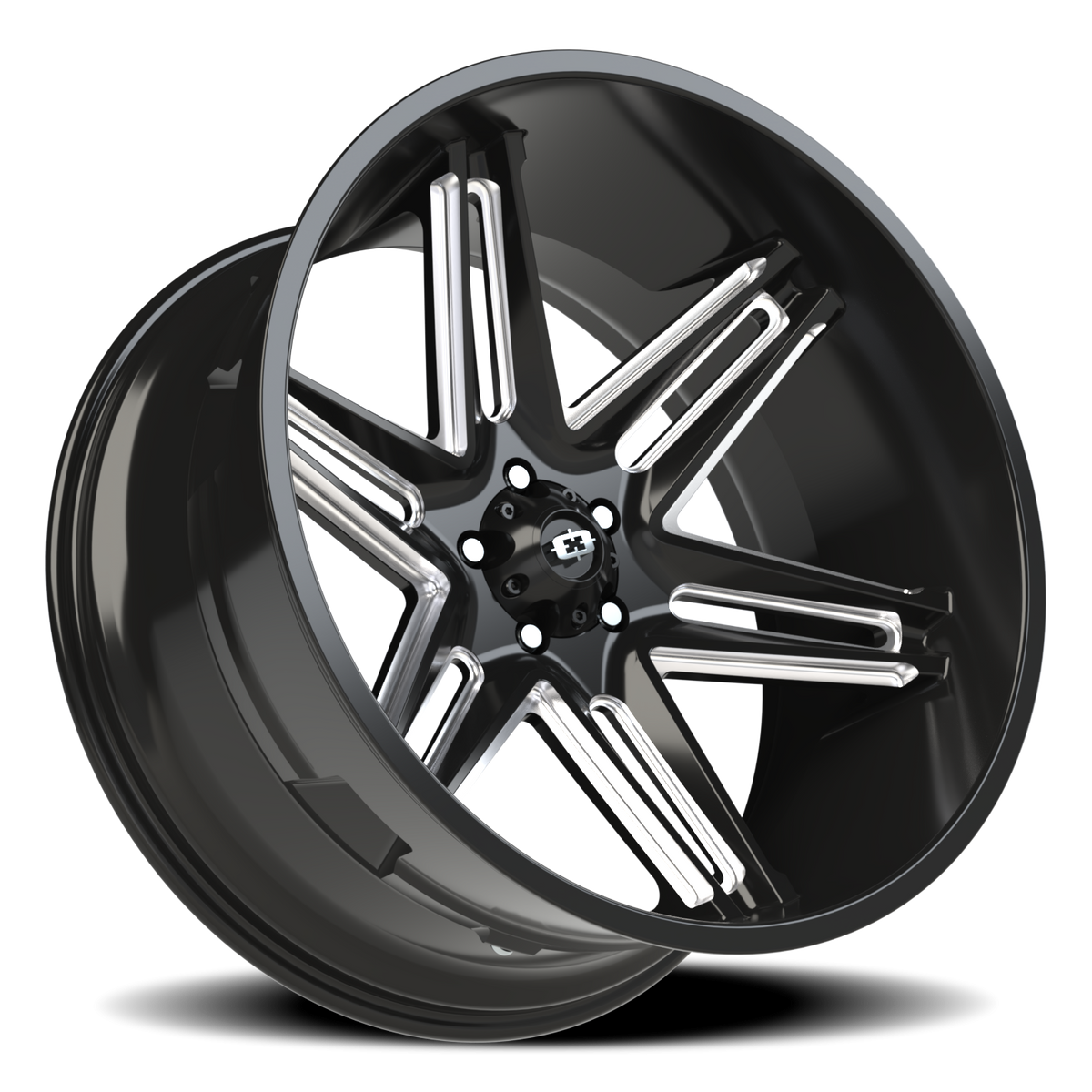 Vision Wheel 363 Gloss Black Milled Spoke 24x12 -51 5x127mm 78.1mm - Wheelwiz