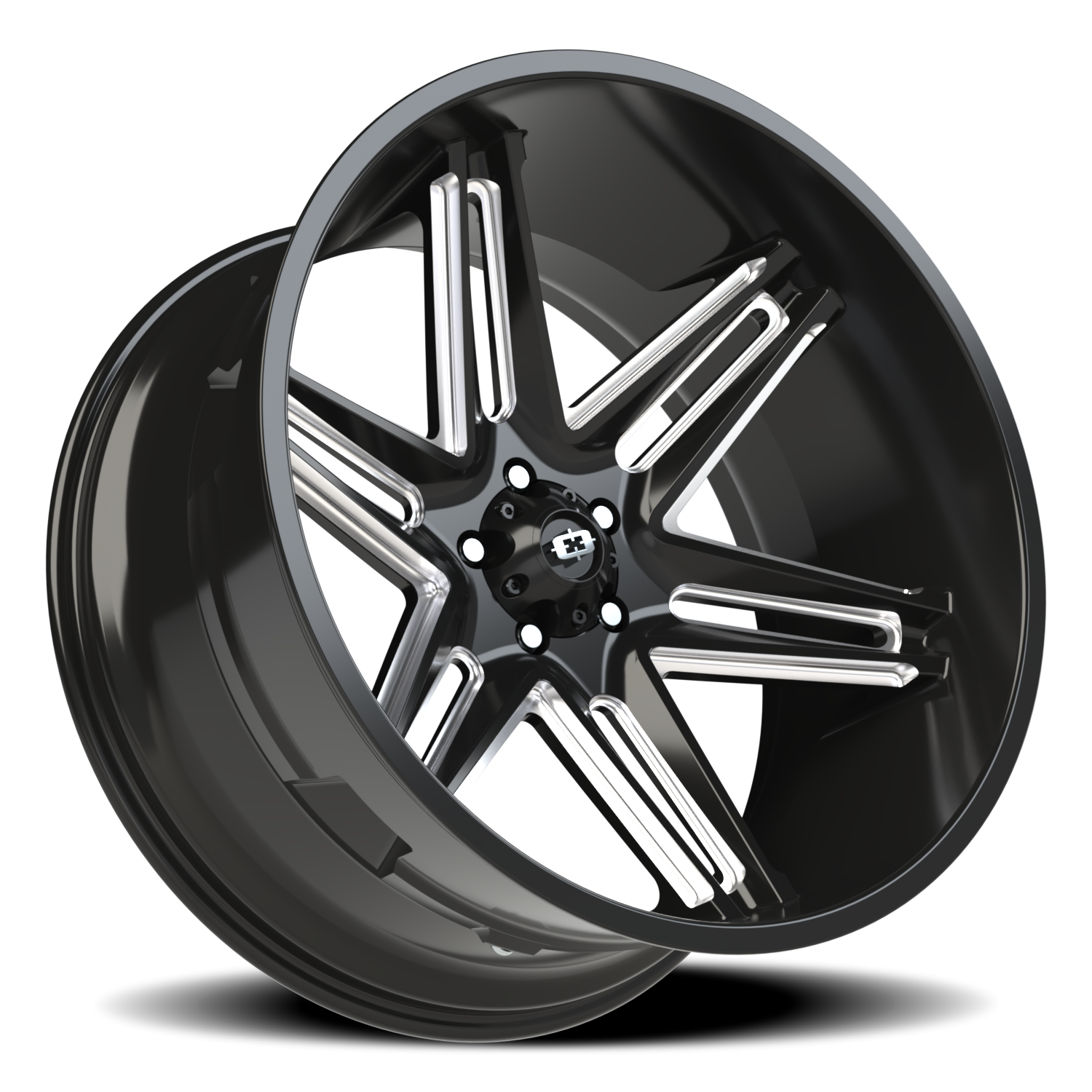 Vision Wheel 363 Gloss Black Milled Spoke 24x12 -51 5x127mm 78.1mm - Wheelwiz