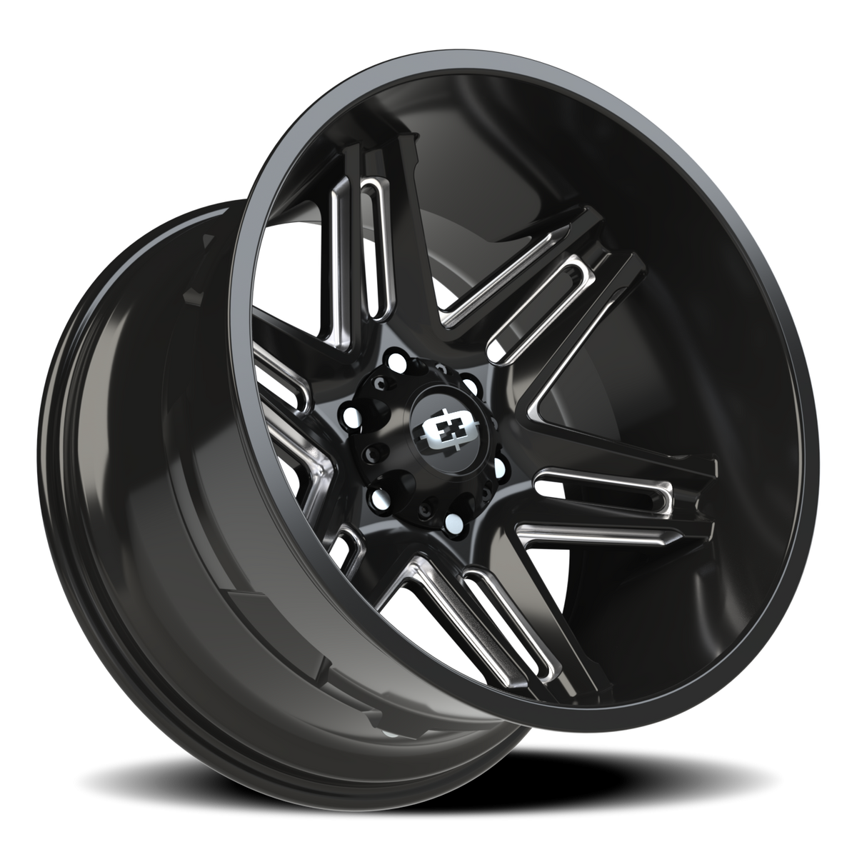 Vision Wheel 363 Gloss Black Milled Spoke 20x12 -51 6x139.7mm 106.2mm - Wheelwiz