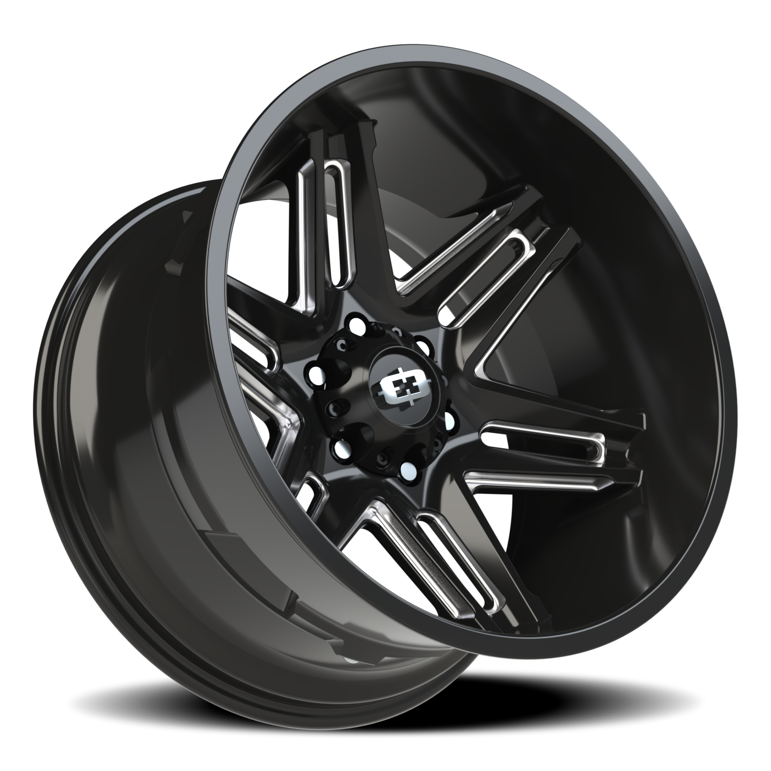 Vision Wheel 363 Gloss Black Milled Spoke 20x12 -51 6x139.7mm 106.2mm - Wheelwiz