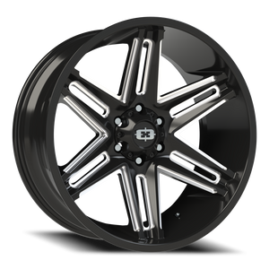 Vision Wheel 363 Gloss Black Milled Spoke 22x10 -19 6x139.7mm 106.2mm - Wheelwiz