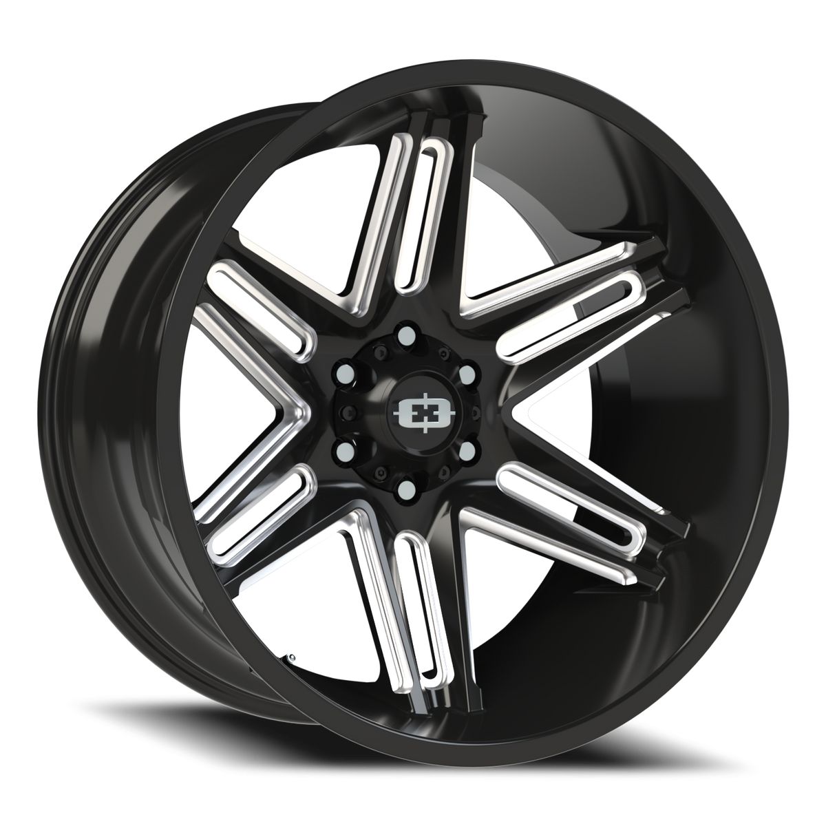 Vision Wheel 363 Gloss Black Milled Spoke 22x12 -51 6x135mm 87.1mm - Wheelwiz