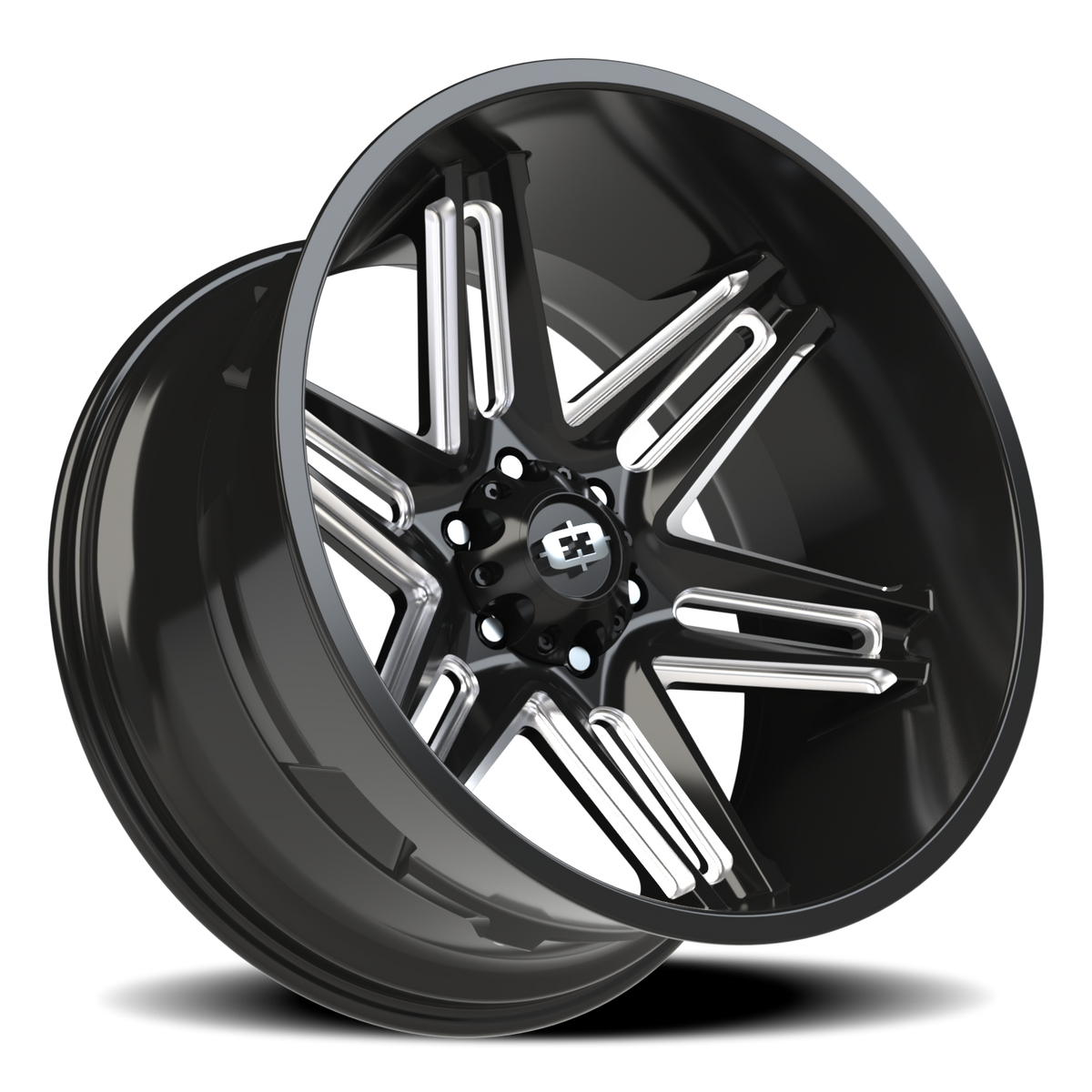 Vision Wheel 363 Gloss Black Milled Spoke 22x12 -51 6x135mm 87.1mm - Wheelwiz