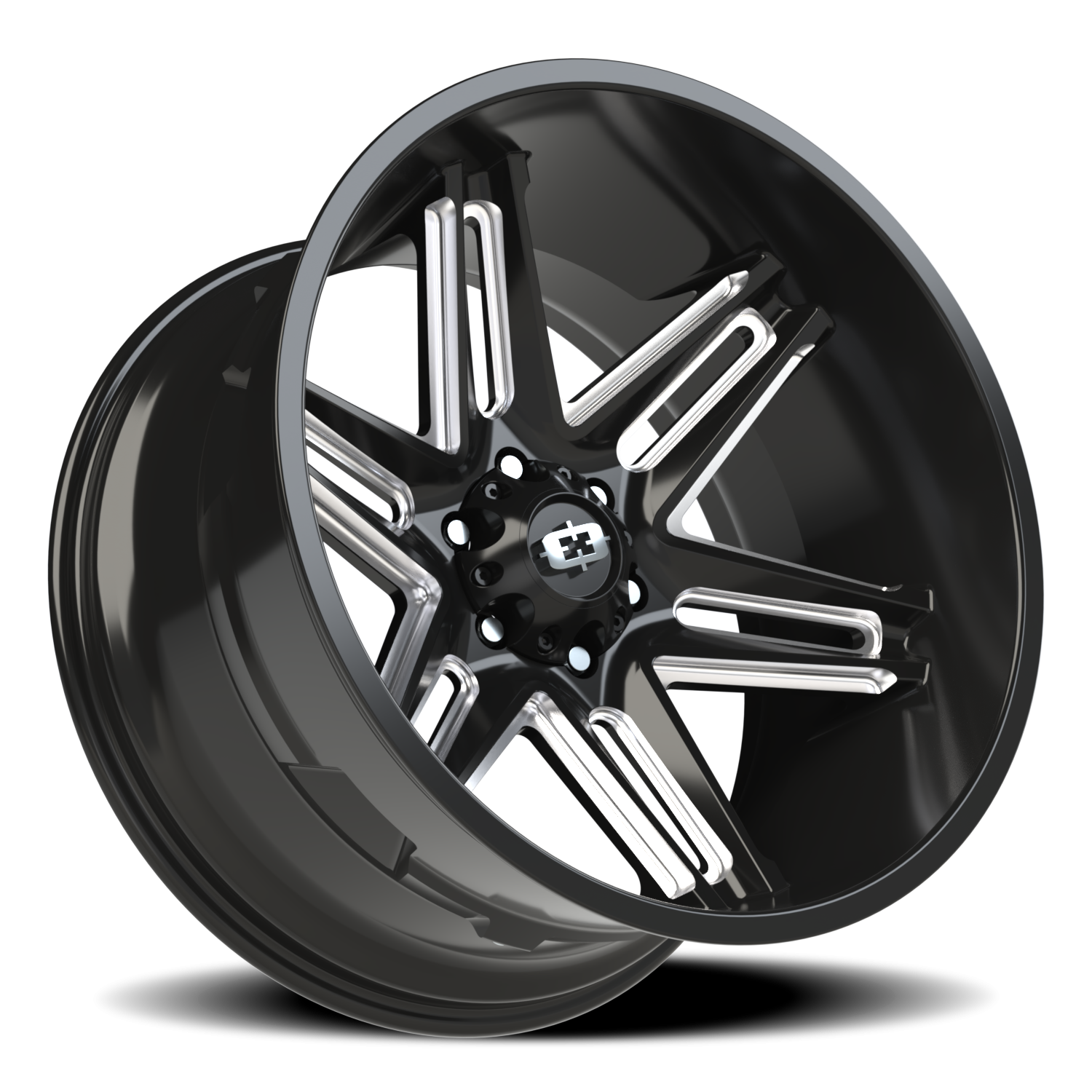 Vision Wheel 363 Gloss Black Milled Spoke 22x12 -51 6x135mm 87.1mm - Wheelwiz