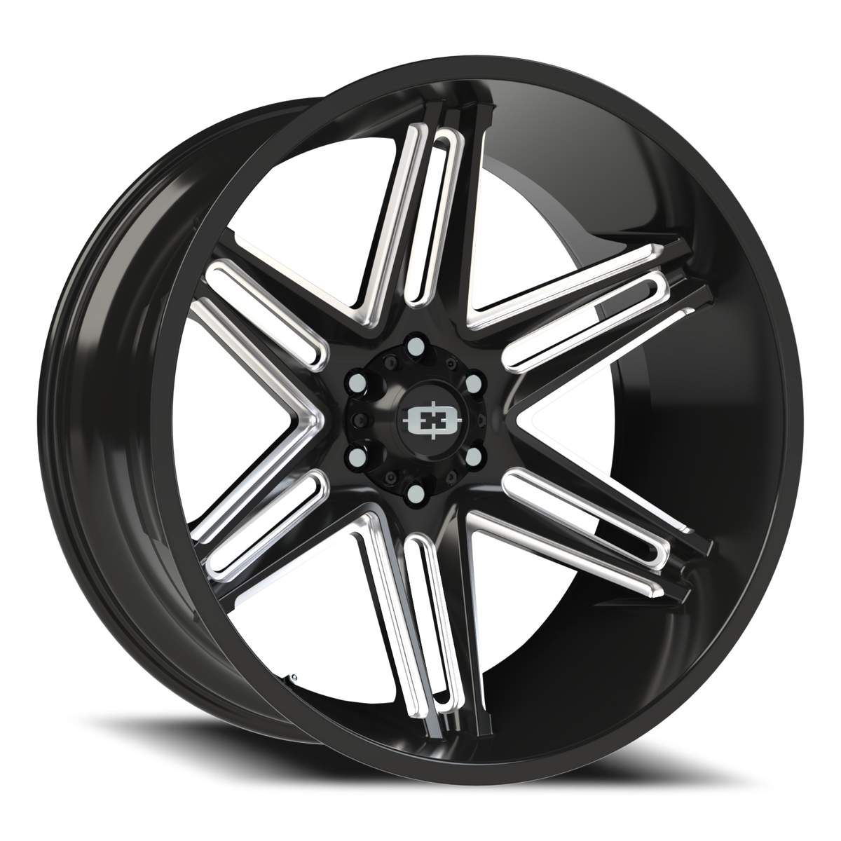 Vision Wheel 363 Gloss Black Milled Spoke 24x12 -51 6x135mm 87.1mm - Wheelwiz