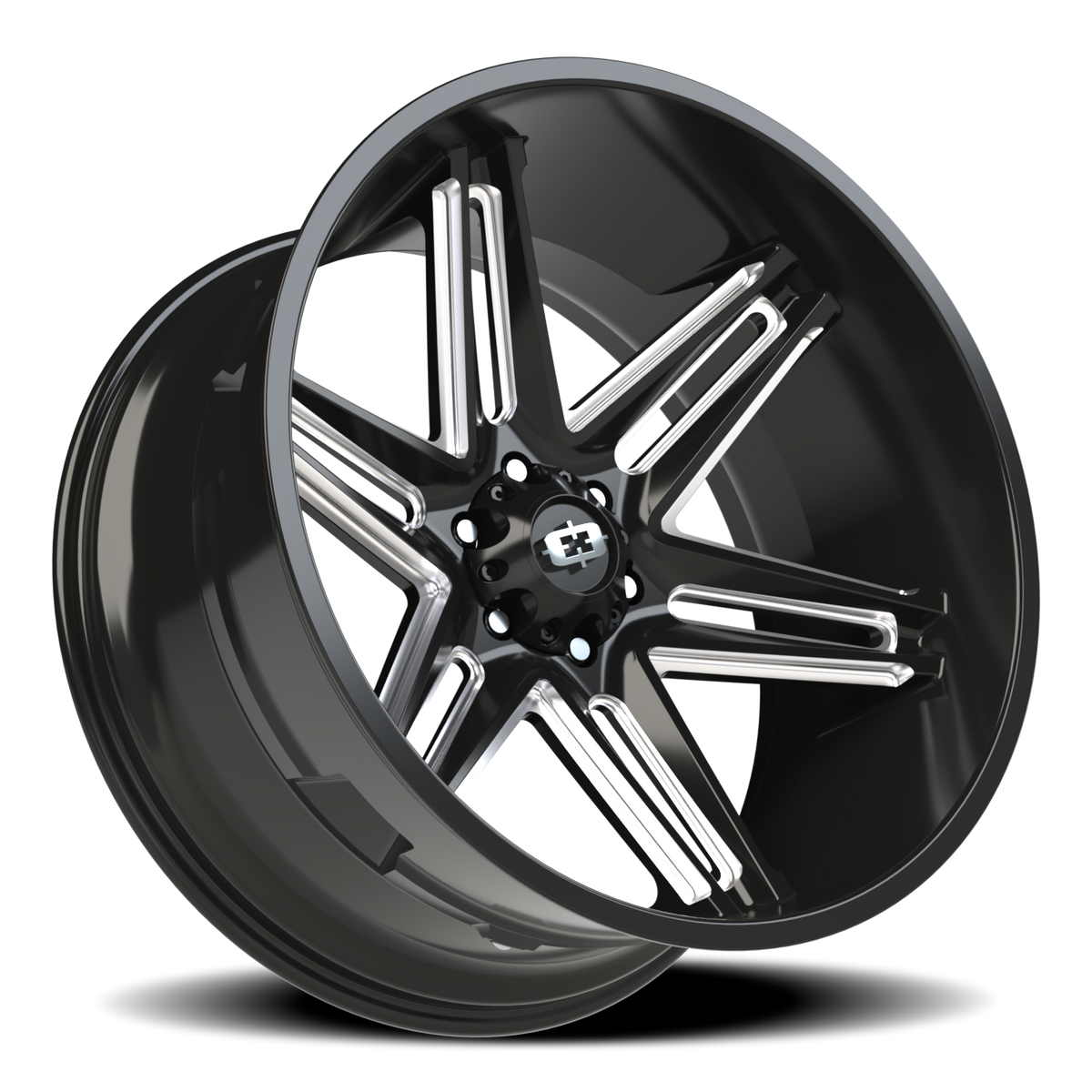 Vision Wheel 363 Gloss Black Milled Spoke 24x12 -51 6x135mm 87.1mm - Wheelwiz