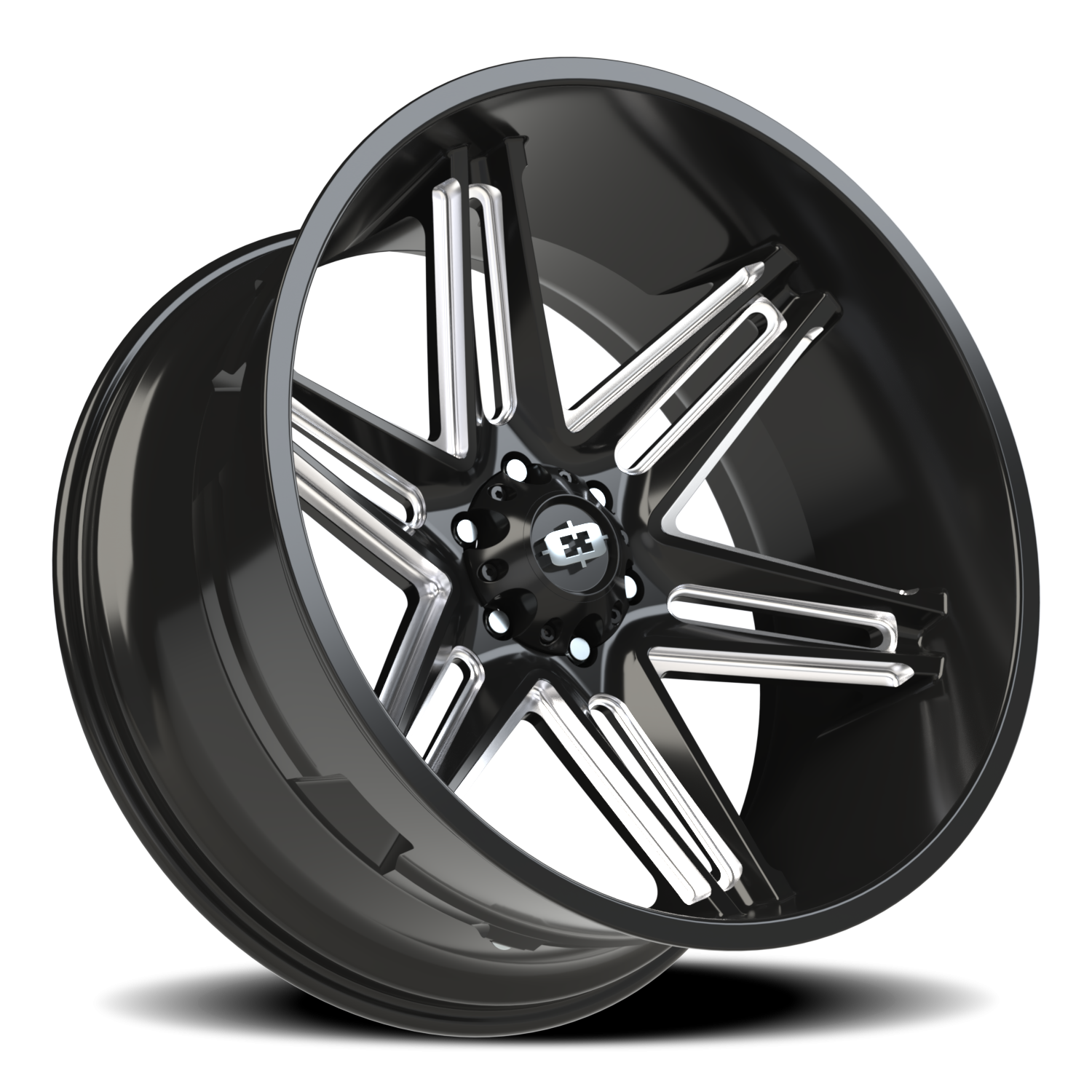 Vision Wheel 363 Gloss Black Milled Spoke 24x12 -51 6x135mm 87.1mm - Wheelwiz