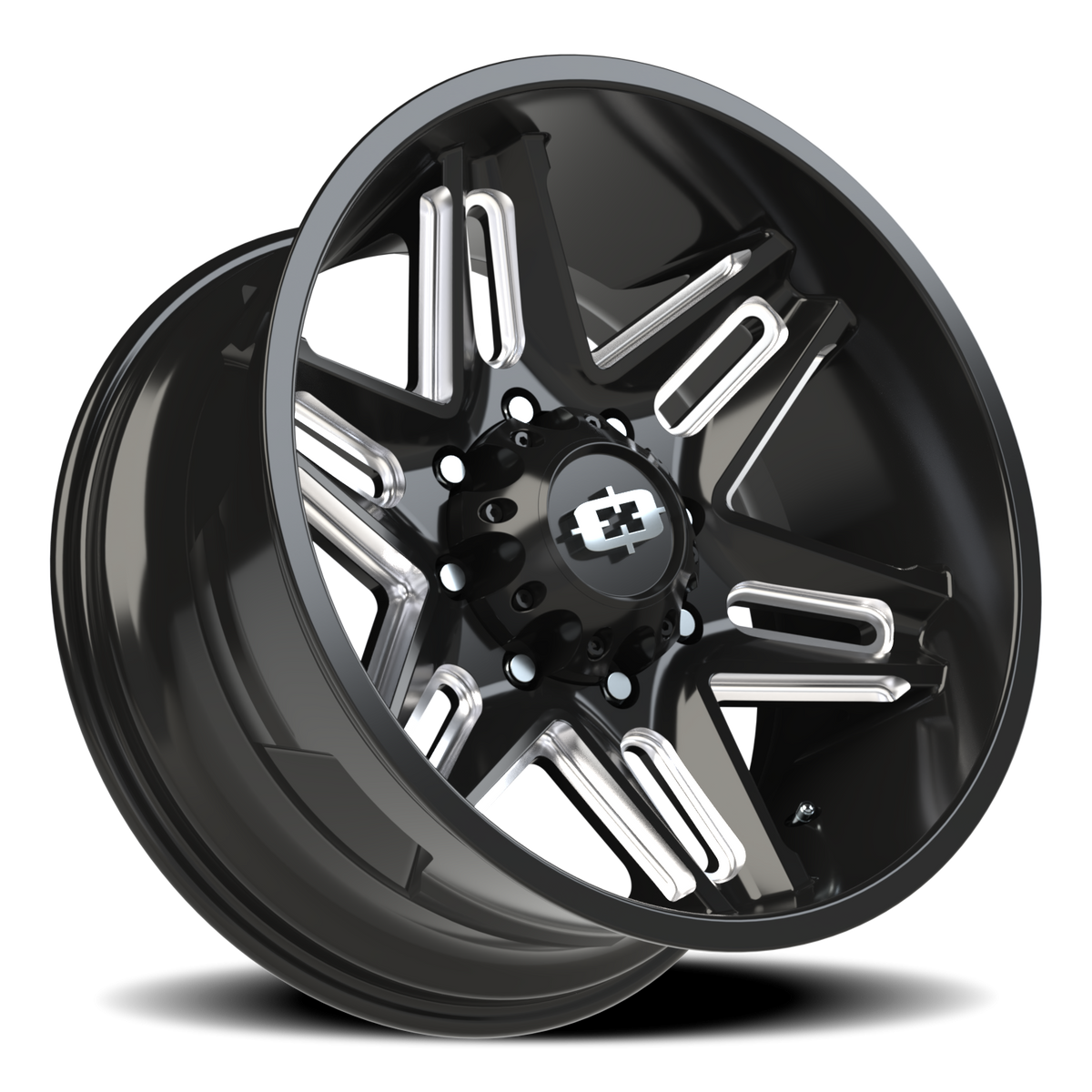Vision Wheel 363 Gloss Black Milled Spoke 20x10 -25 8x165.1mm 125.2mm - Wheelwiz