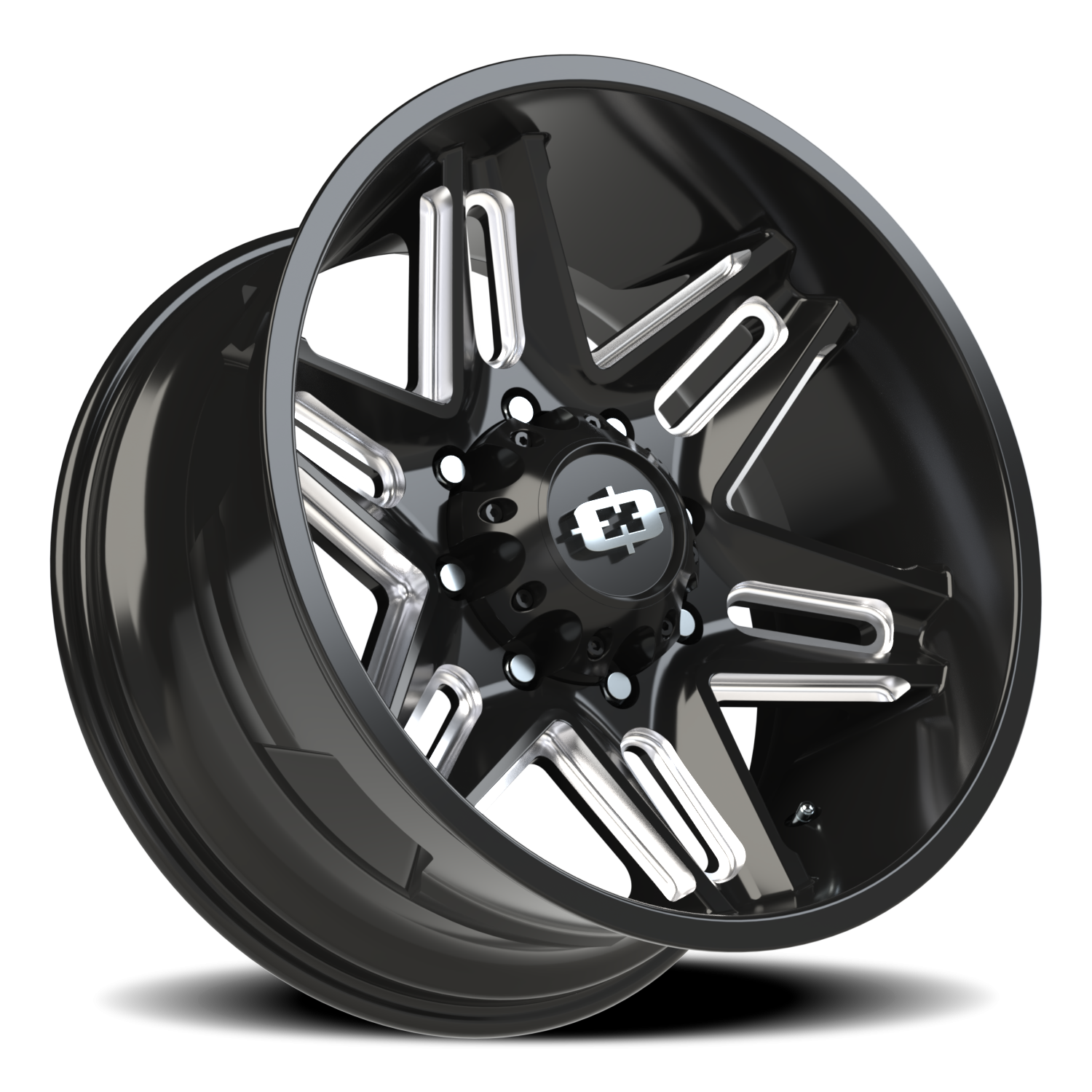 Vision Wheel 363 Gloss Black Milled Spoke 20x10 -25 8x165.1mm 125.2mm - Wheelwiz