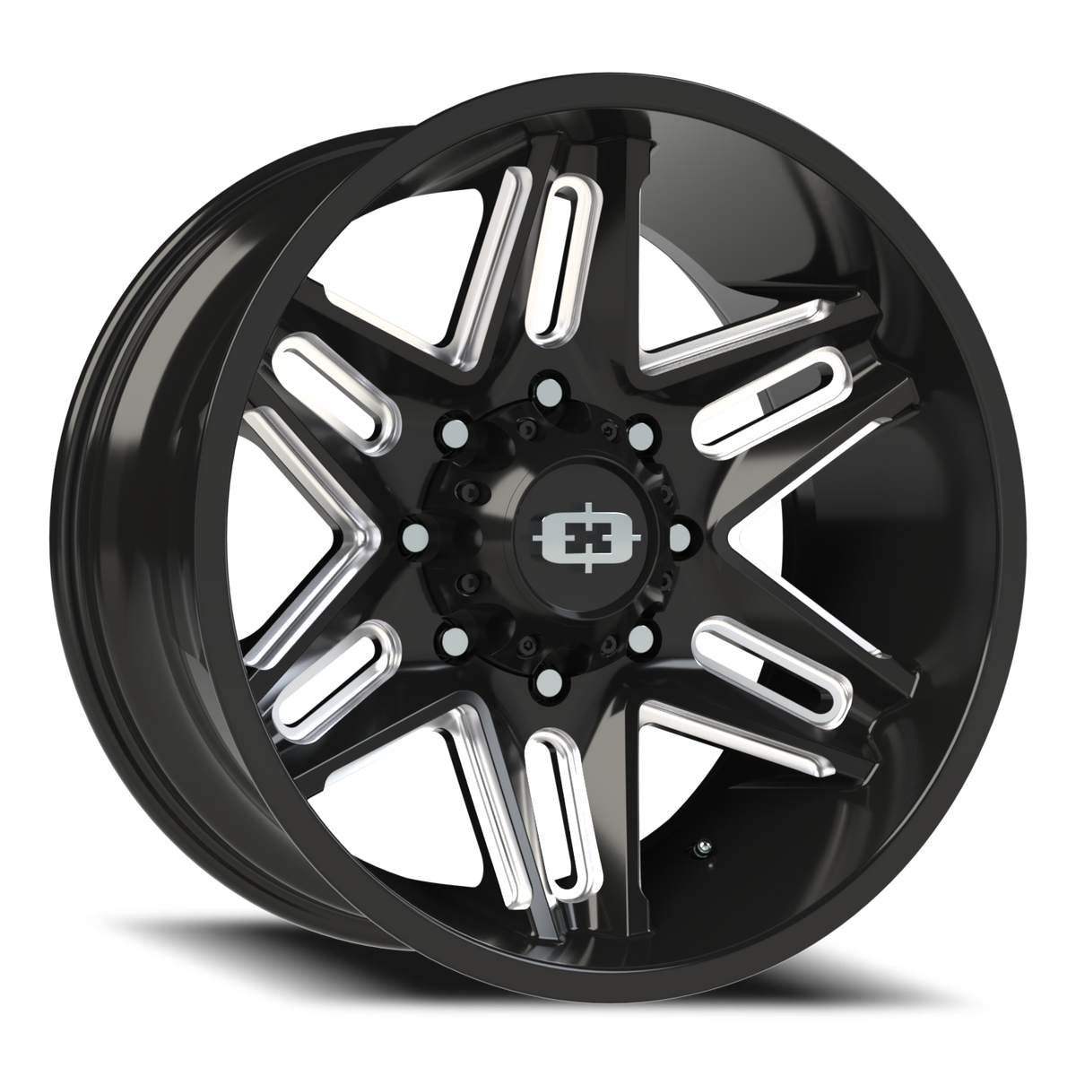 Vision Wheel 363 Gloss Black Milled Spoke 20x10 -25 8x180mm 124.2mm - Wheelwiz