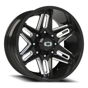 Vision Wheel 363 Gloss Black Milled Spoke 20x10 -25 8x180mm 124.2mm - Wheelwiz