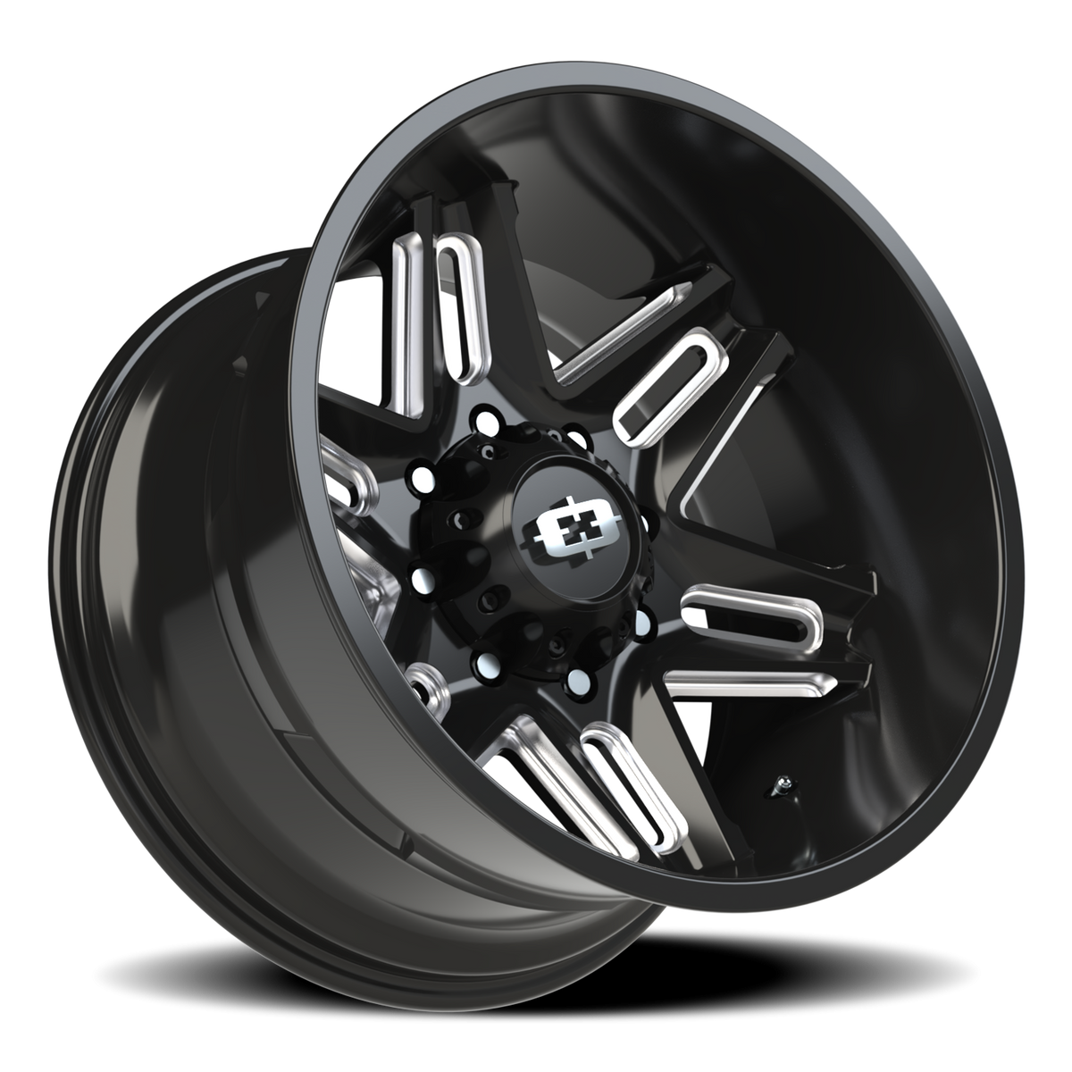 Vision Wheel 363 Gloss Black Milled Spoke 20x12 -51 8x165.1mm 125.2mm - Wheelwiz