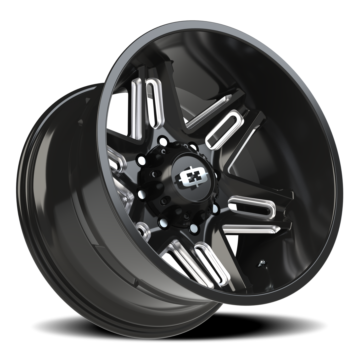 Vision Wheel 363 Gloss Black Milled Spoke 20x12 -51 8x180mm 124.2mm - Wheelwiz
